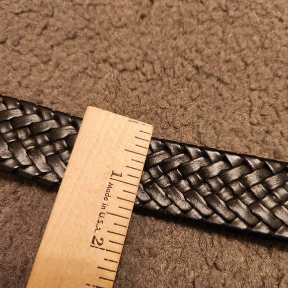 WRANGLER Belt Size 34 Black Braided Leather - Picture 7 of 7